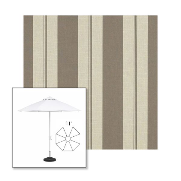 Picture of Moreland Taupe | 11' Fiberglass Market Umbrella Sunbrella® Awning Fabric