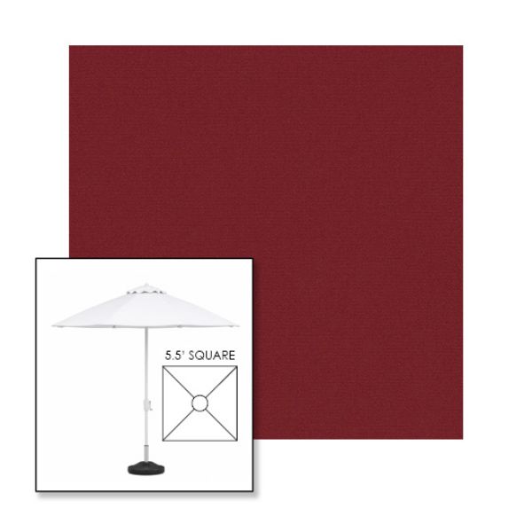 Picture of Burgundy | 5.5' Fiberglass Market Umbrella Sunbrella® Awning Fabric
