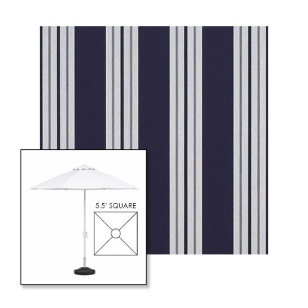 Picture of Captain Navy Natural Classic | 5.5' Fiberglass Market Umbrella Sunbrella® Awning Fabric