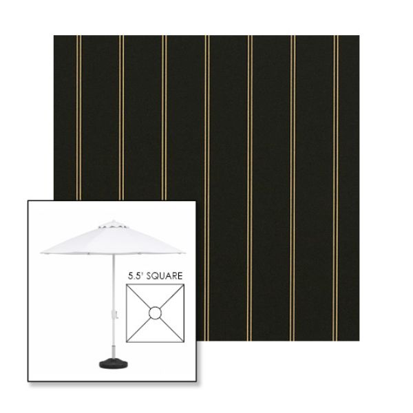 Picture of Cooper Black | 5.5' Fiberglass Market Umbrella Sunbrella® Awning Fabric