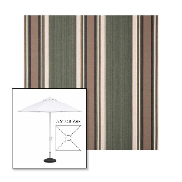 Picture of Emblem Fern | 5.5' Fiberglass Market Umbrella Sunbrella® Awning Fabric