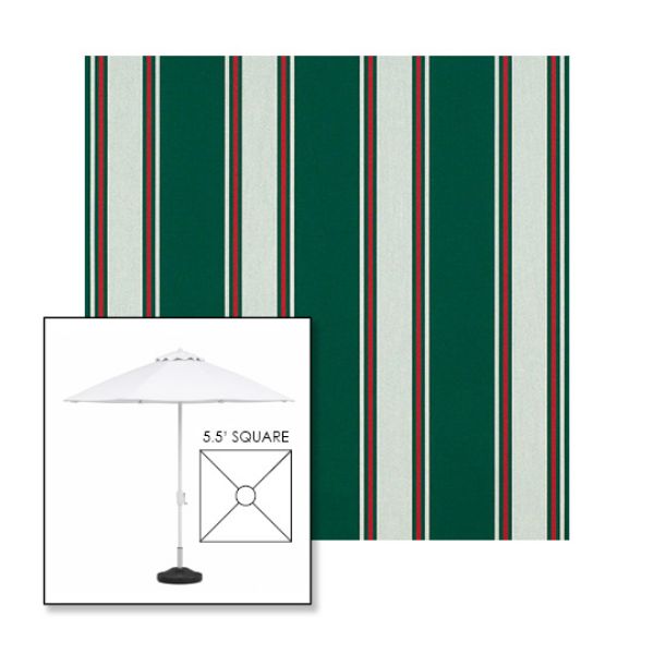 Picture of Forest Green Fancy | 5.5' Fiberglass Market Umbrella Sunbrella® Awning Fabric