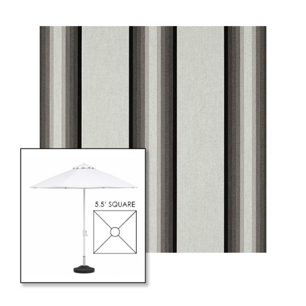 Picture of Grey Black White | 5.5' Fiberglass Market Umbrella Sunbrella® Awning Fabric