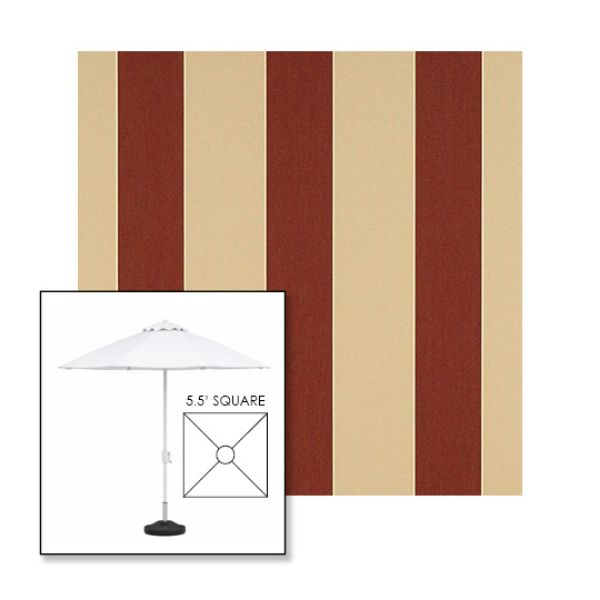 Picture of Havelock Brick | 5.5' Fiberglass Market Umbrella Sunbrella® Awning Fabric