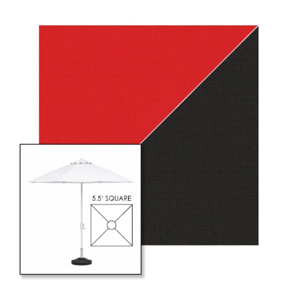 Picture of Logo Red Black | 5.5' Fiberglass Market Umbrella Sunbrella® Awning Fabric