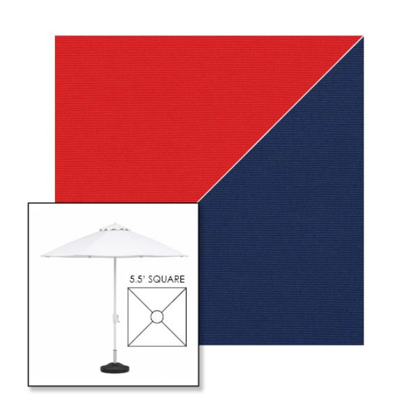 Picture of Logo Red Marine Blue | 5.5' Fiberglass Market Umbrella Sunbrella® Awning Fabric