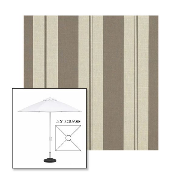 Picture of Moreland Taupe | 5.5' Fiberglass Market Umbrella Sunbrella® Awning Fabric