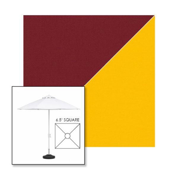 Picture of Burgundy Sunflower | 6.5' Fiberglass Market Umbrella Sunbrella® Awning Fabric