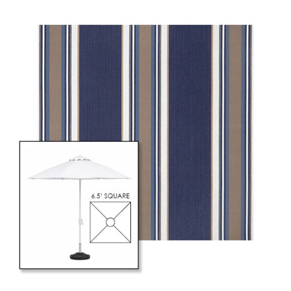 Picture of Emblem Navy | 6.5' Fiberglass Market Umbrella Sunbrella® Awning Fabric