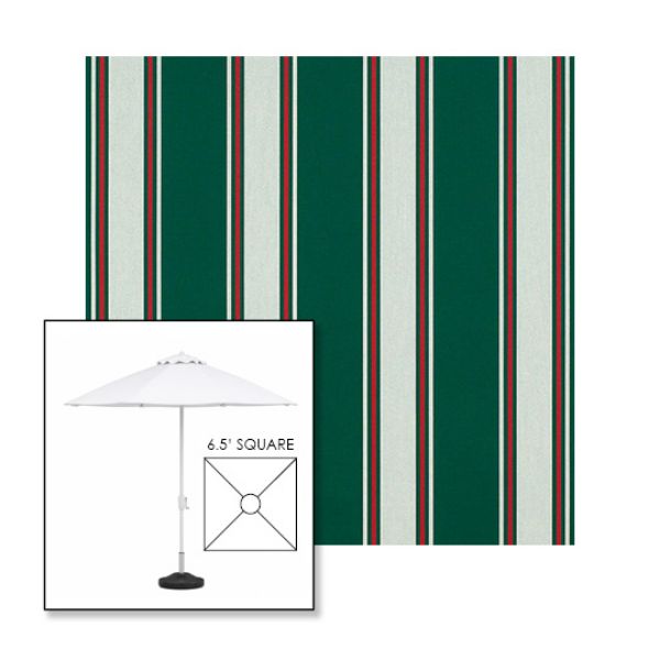 Picture of Forest Green Fancy | 6.5' Fiberglass Market Umbrella Sunbrella® Awning Fabric