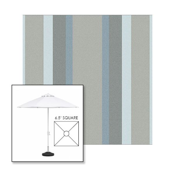 Picture of Marco Blue Grey | 6.5' Fiberglass Market Umbrella Sunbrella® Awning Fabric