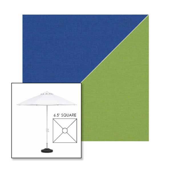 Picture of Mediterranean Blue Ginkgo | 6.5' Fiberglass Market Umbrella Sunbrella® Awning Fabric