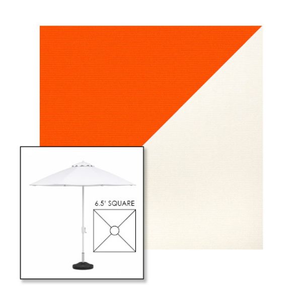 Picture of Orange White | 6.5' Fiberglass Market Umbrella Sunbrella® Awning Fabric