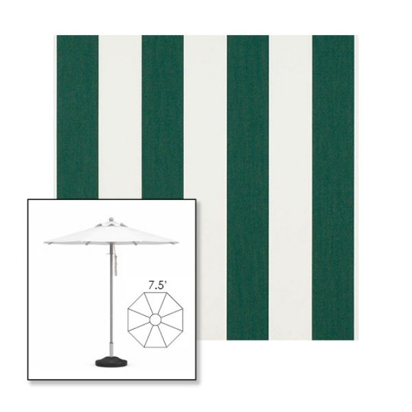 Picture of Beaufort Forest Green Natural | 7.5' Heavy Duty Aluminum Market Umbrella Sunbrella® Awning Fabric