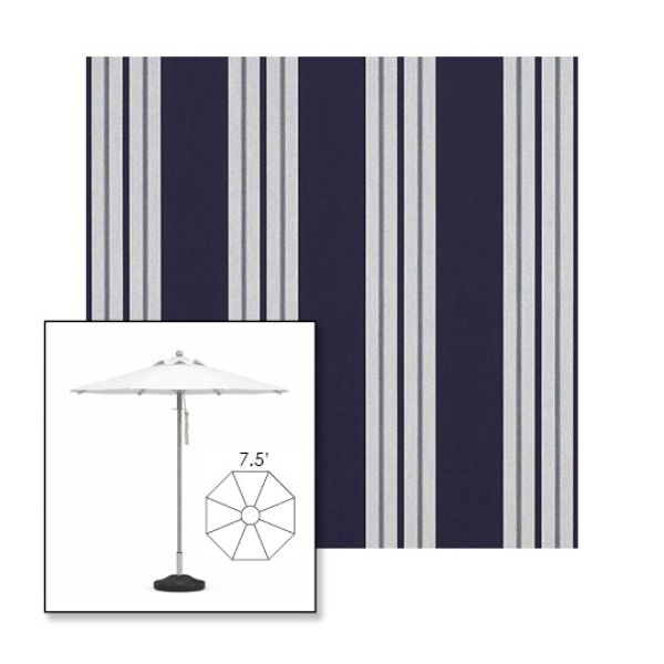 Picture of Captain Navy Natural Classic | 7.5' Heavy Duty Aluminum Market Umbrella Sunbrella® Awning Fabric