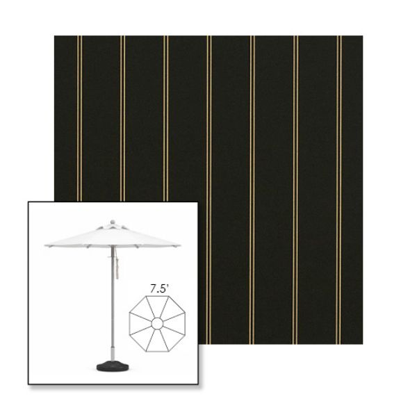 Picture of Cooper Black | 7.5' Heavy Duty Aluminum Market Umbrella Sunbrella® Awning Fabric