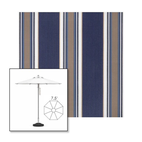 Picture of Emblem Navy | 7.5' Heavy Duty Aluminum Market Umbrella Sunbrella® Awning Fabric