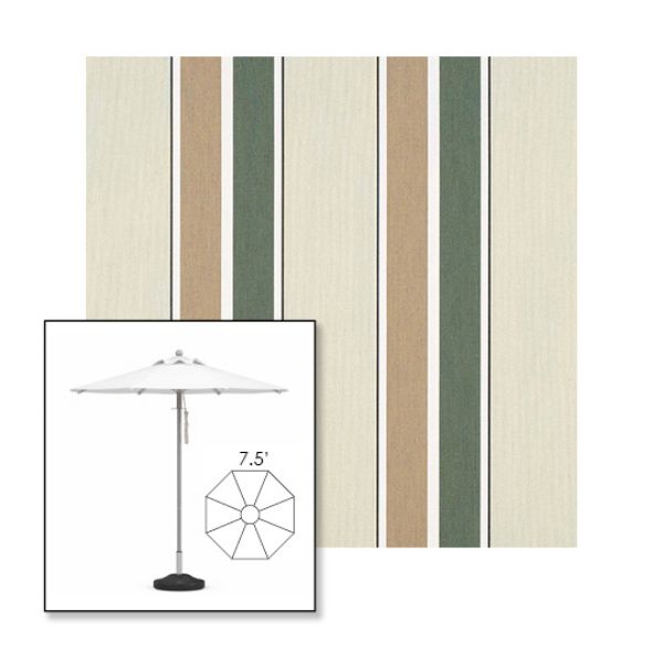 Picture of Fern Heather Beige Block | 7.5' Heavy Duty Aluminum Market Umbrella Sunbrella® Awning Fabric