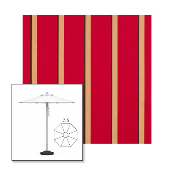 Picture of Manteo Cardinal | 7.5' Heavy Duty Aluminum Market Umbrella Sunbrella® Awning Fabric