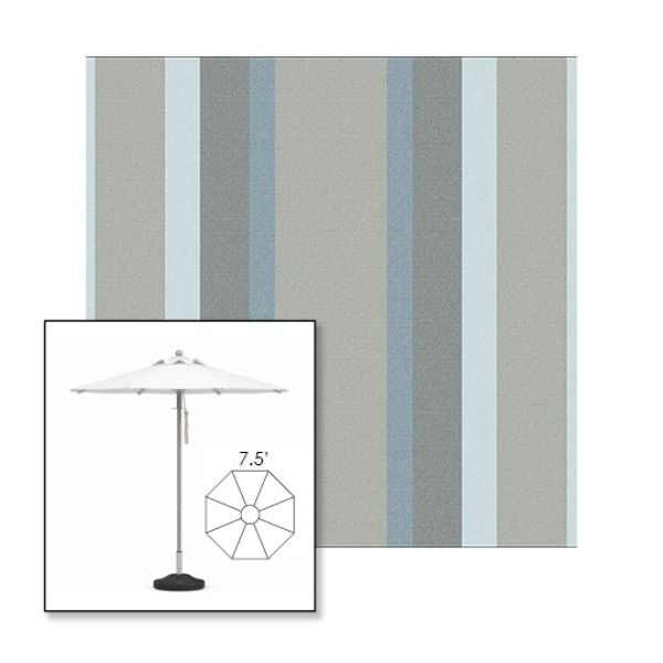 Picture of Marco Blue Grey | 7.5' Heavy Duty Aluminum Market Umbrella Sunbrella® Awning Fabric