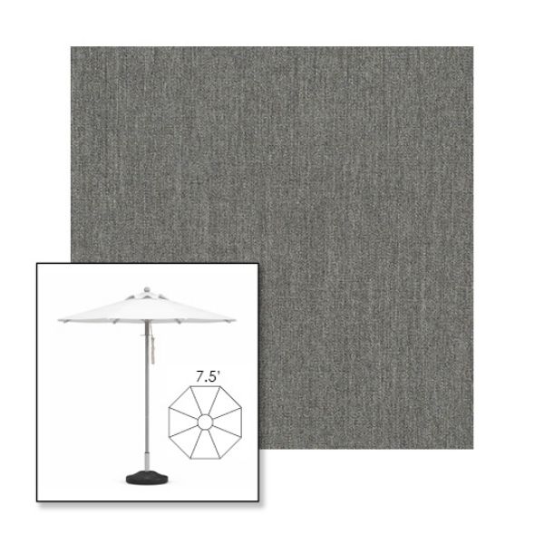 Picture of Smoke | 7.5' Heavy Duty Aluminum Market Umbrella Sunbrella® Awning Fabric
