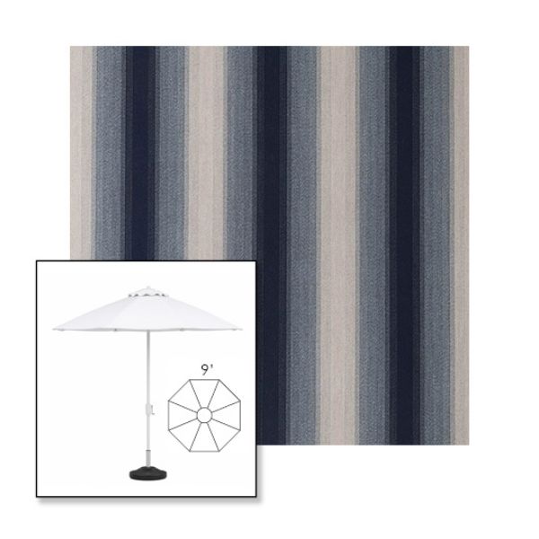 Picture of Boone Navy | 9' Heavy Duty Aluminum Market Umbrella Sunbrella® Awning Fabric