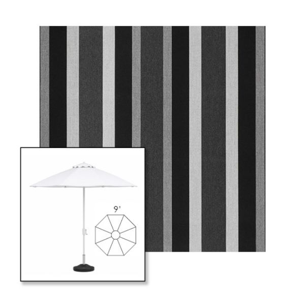 Picture of Marco Black | 9' Heavy Duty Aluminum Market Umbrella Sunbrella® Awning Fabric