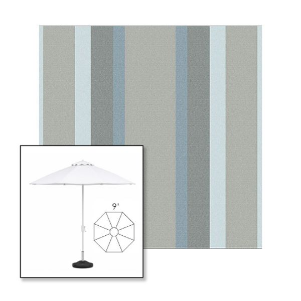 Picture of Marco Blue Grey | 9' Heavy Duty Aluminum Market Umbrella Sunbrella® Awning Fabric