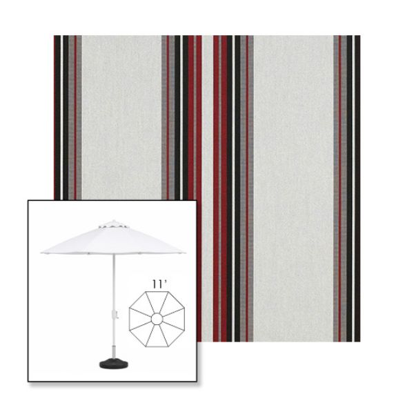 Picture of Burgundy Black White | 11' Heavy Duty Aluminum Market Umbrella Sunbrella® Awning Fabric