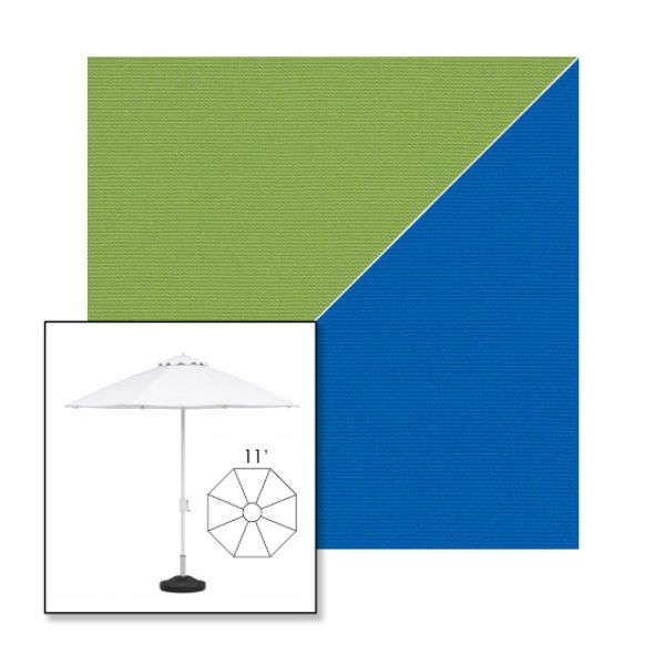 Picture of Ginkgo Pacific Blue | 11' Heavy Duty Aluminum Market Umbrella Sunbrella® Awning Fabric