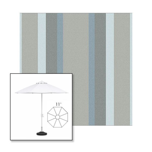 Picture of Marco Blue Grey | 11' Heavy Duty Aluminum Market Umbrella Sunbrella® Awning Fabric