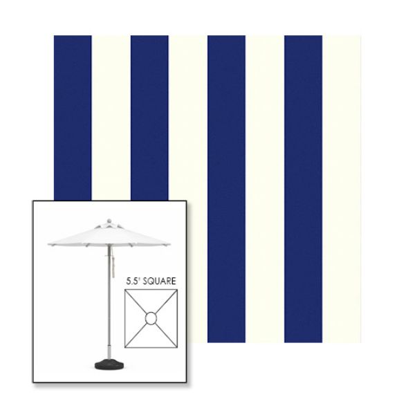 Picture of Beaufort Captain Navy | 5.5' Square Heavy Duty Aluminum Market Umbrella Sunbrella® Awning Fabric
