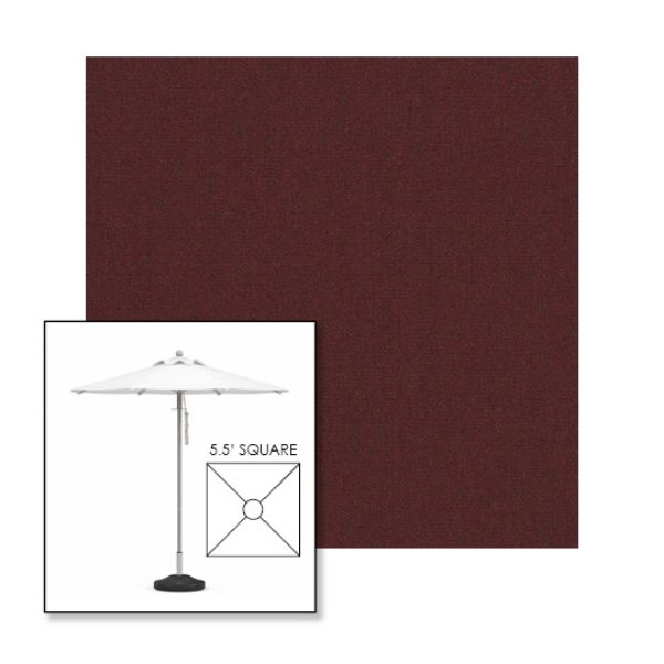 Picture of Black Cherry | 5.5' Square Heavy Duty Aluminum Market Umbrella Sunbrella® Awning Fabric