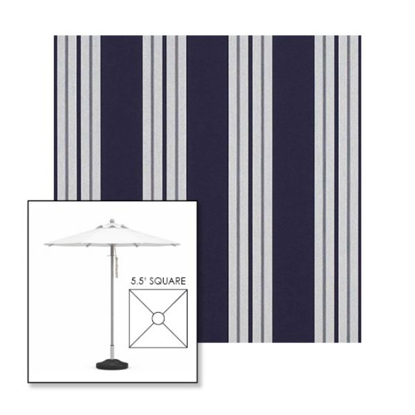Picture of Captain Navy Natural Classic | 5.5' Square Heavy Duty Aluminum Market Umbrella Sunbrella® Awning Fabric
