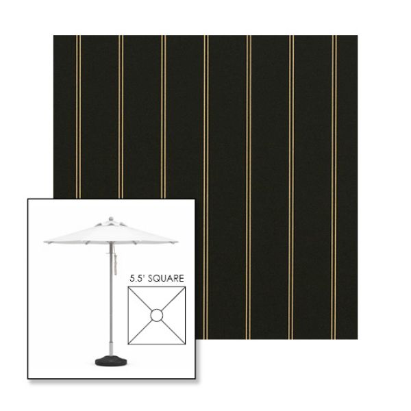 Picture of Cooper Black | 5.5' Square Heavy Duty Aluminum Market Umbrella Sunbrella® Awning Fabric