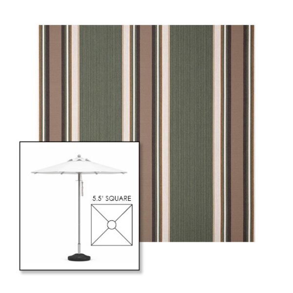 Picture of Emblem Fern | 5.5' Square Heavy Duty Aluminum Market Umbrella Sunbrella® Awning Fabric
