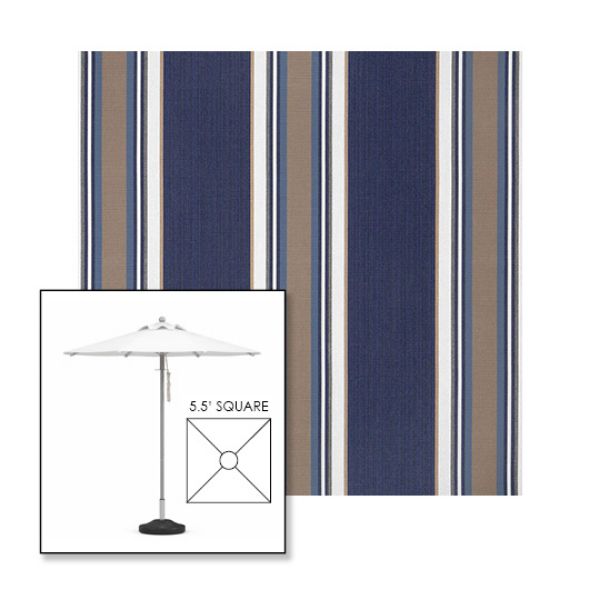 Picture of Emblem Navy | 5.5' Square Heavy Duty Aluminum Market Umbrella Sunbrella® Awning Fabric