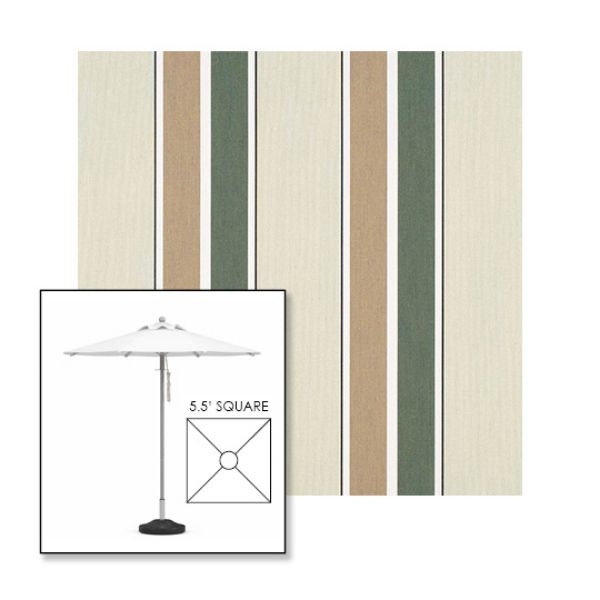 Picture of Fern Heather Beige Block | 5.5' Square Heavy Duty Aluminum Market Umbrella Sunbrella® Awning Fabric