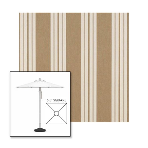 Picture of Heather Beige Classic | 5.5' Square Heavy Duty Aluminum Market Umbrella Sunbrella® Awning Fabric