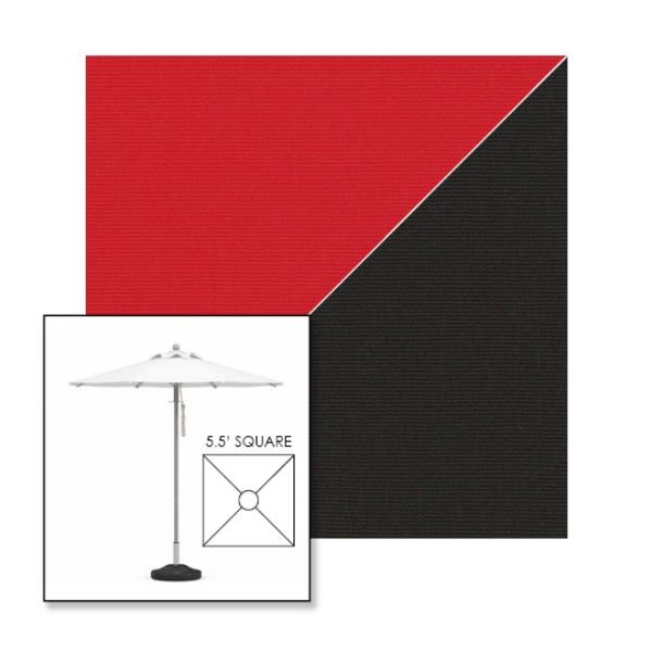 Picture of Jockey Red Black | 5.5' Square Heavy Duty Aluminum Market Umbrella Sunbrella® Awning Fabric