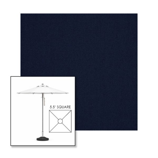 Picture of Royal Navy | 5.5' Square Heavy Duty Aluminum Market Umbrella Sunbrella® Awning Fabric