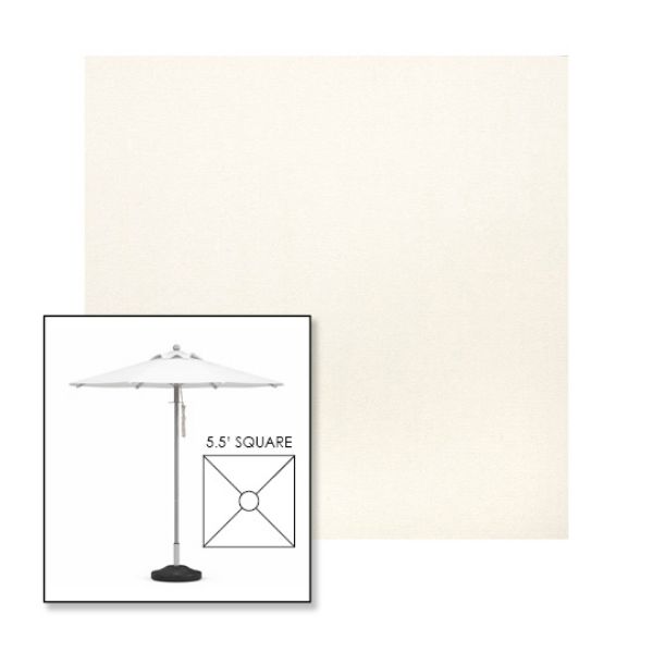 Picture of White | 5.5' Square Heavy Duty Aluminum Market Umbrella Sunbrella® Awning Fabric