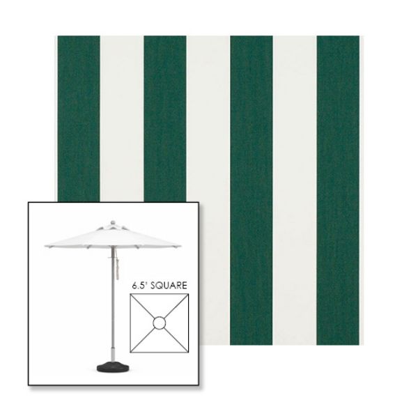 Picture of Beaufort Forest Green Natural | 6.5' Square Heavy Duty Aluminum Market Umbrella Sunbrella® Awning Fabric