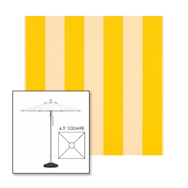 Picture of Beaufort Yellow White | 6.5' Square Heavy Duty Aluminum Market Umbrella Sunbrella® Awning Fabric