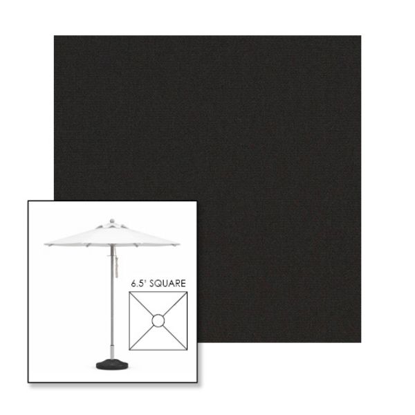 Picture of Black | 6.5' Square Heavy Duty Aluminum Market Umbrella Sunbrella® Awning Fabric