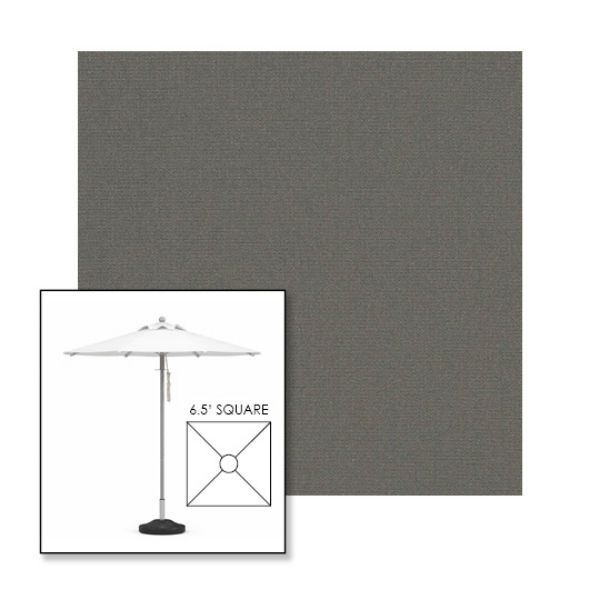 Picture of Charcoal Grey | 6.5' Square Heavy Duty Aluminum Market Umbrella Sunbrella® Awning Fabric