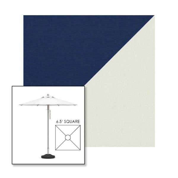 Picture of Marine Blue Silver | 6.5' Square Heavy Duty Aluminum Market Umbrella Sunbrella® Awning Fabric