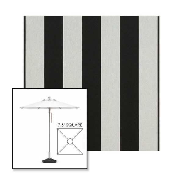 Picture of Beaufort Black White | 7.5' Square Heavy Duty Aluminum Market Umbrella Sunbrella® Awning Fabric