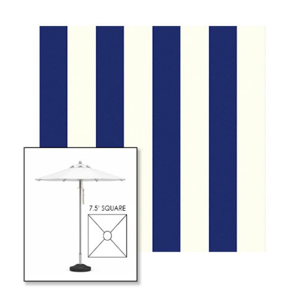Picture of Beaufort Captain Navy | 7.5' Square Heavy Duty Aluminum Market Umbrella Sunbrella® Awning Fabric