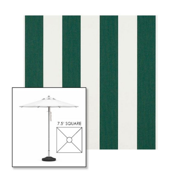 Picture of Beaufort Forest Green Natural | 7.5' Square Heavy Duty Aluminum Market Umbrella Sunbrella® Awning Fabric
